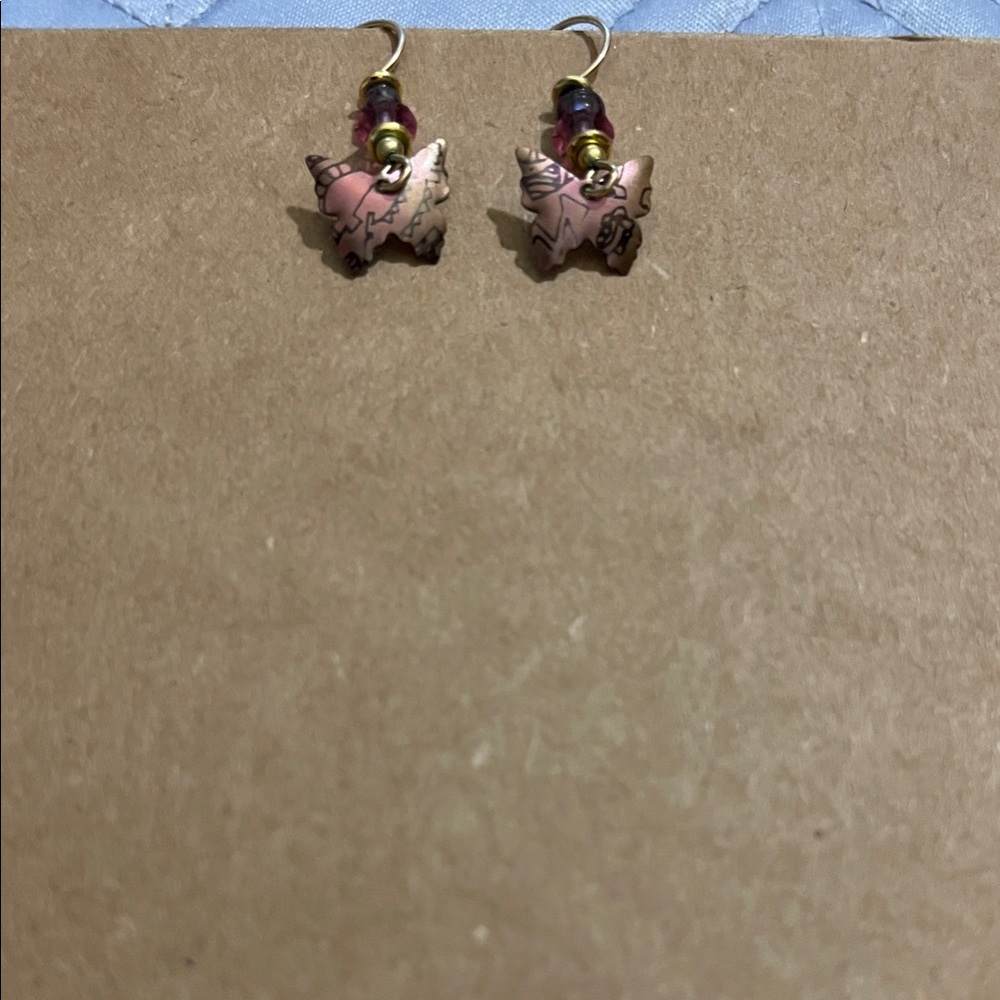 Holly Yashi Pink Butterfly Earrings! Petite and perfect!